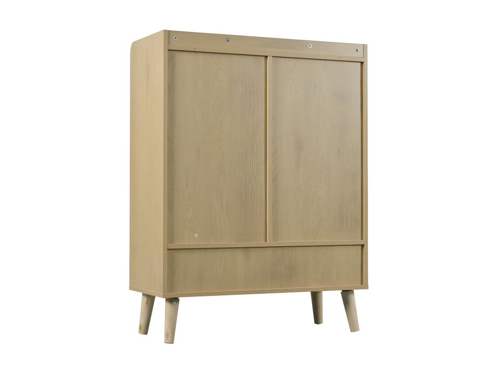 Low sideboard - with 2 doors and 6 shelves - Natural 37988SYYT