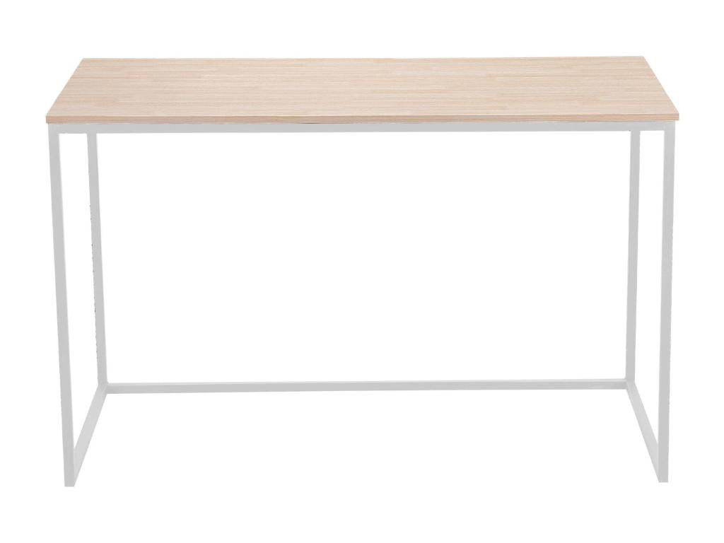 Nidchicshop Desk - Nordic oak-colored wooden top - White metal legs - 120x60x75cm 21163AQAN