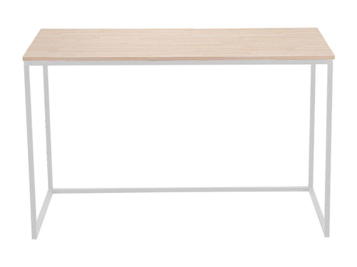 Nidchicshop Desk - Nordic oak-colored wooden top - White metal legs - 120x60x75cm 21163AQAN