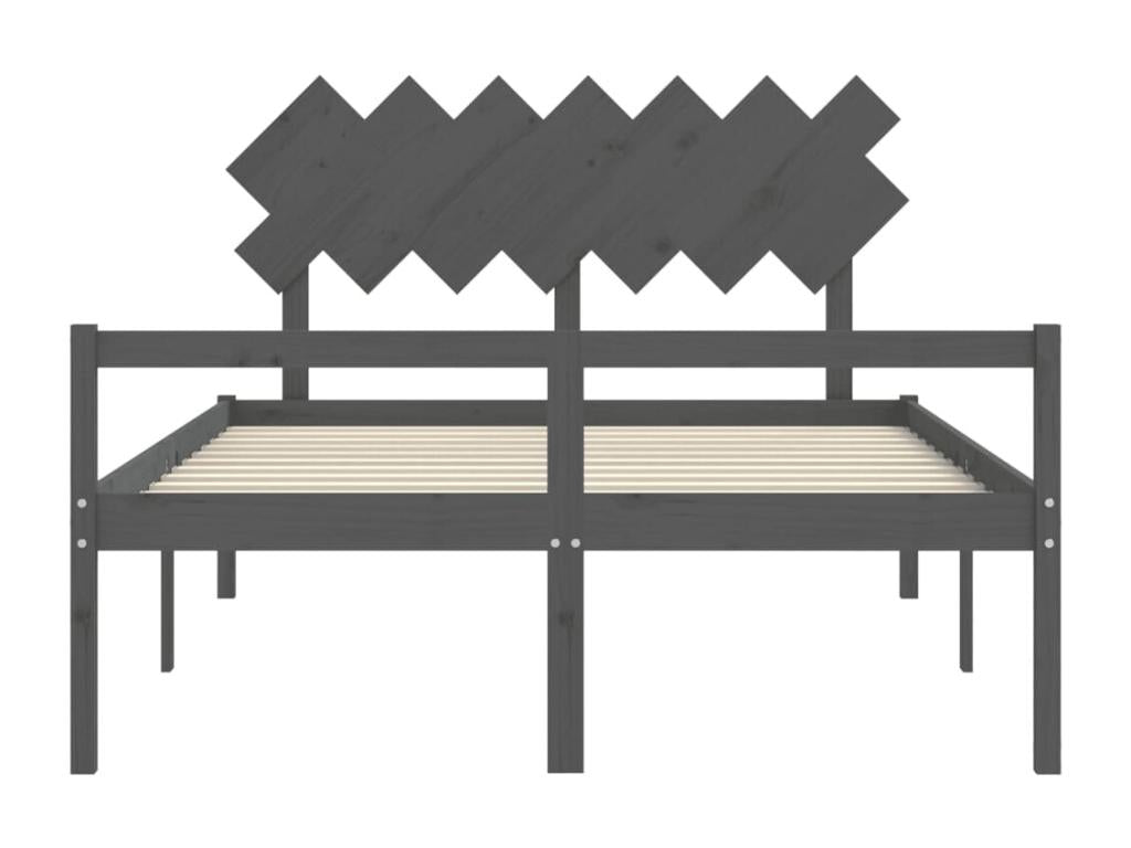 Bed for elderly person without mattress, grey solid wood 57440XSBH