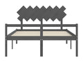 Bed for elderly person without mattress, grey solid wood 57440XSBH