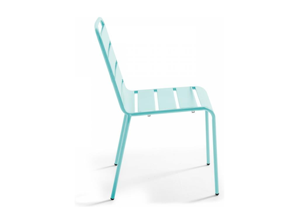 Turquoise metal garden chair - Nidchicshop 80405TDBH