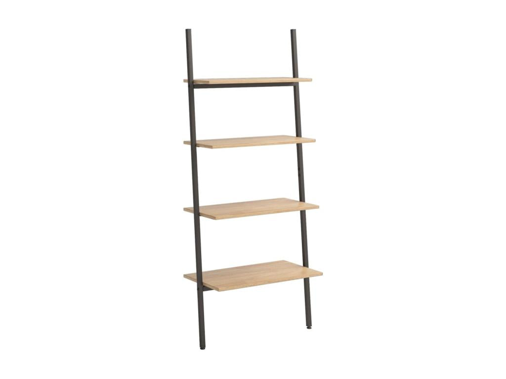 4-Tier Slanted Shelf, Light Brown and Black, 64x34x150.5cm, 30467LPZM