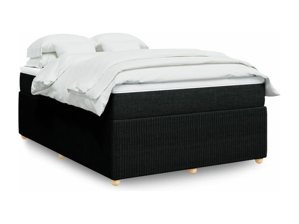 Nidchicshop bed base with mattress, black, 160x200 cm, fabric, 41680LSQW