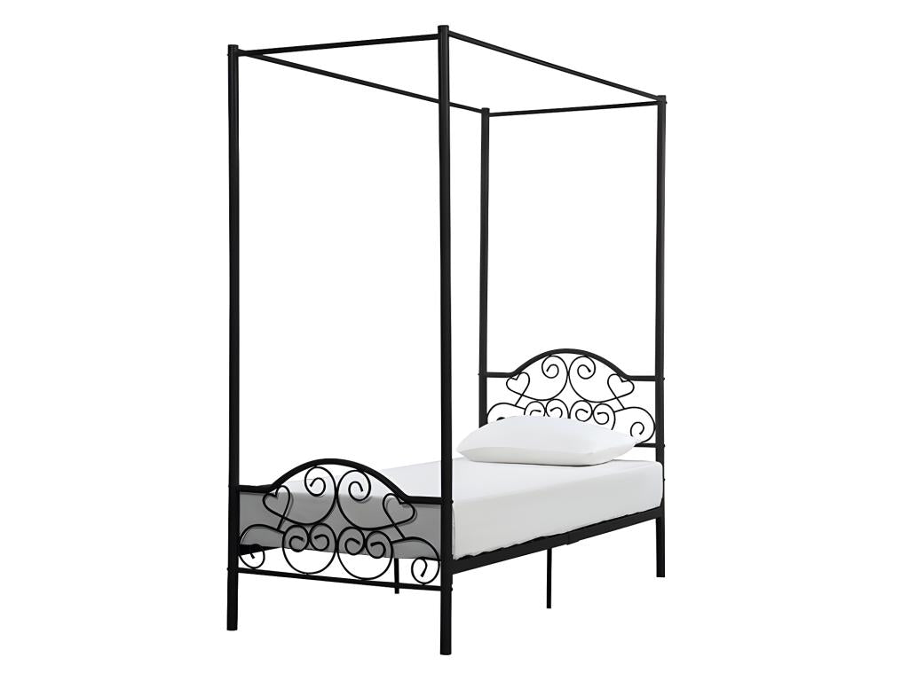 Nidchicshop Canopy Bed - 90x190 cm - Metal - Black 28011WONQ