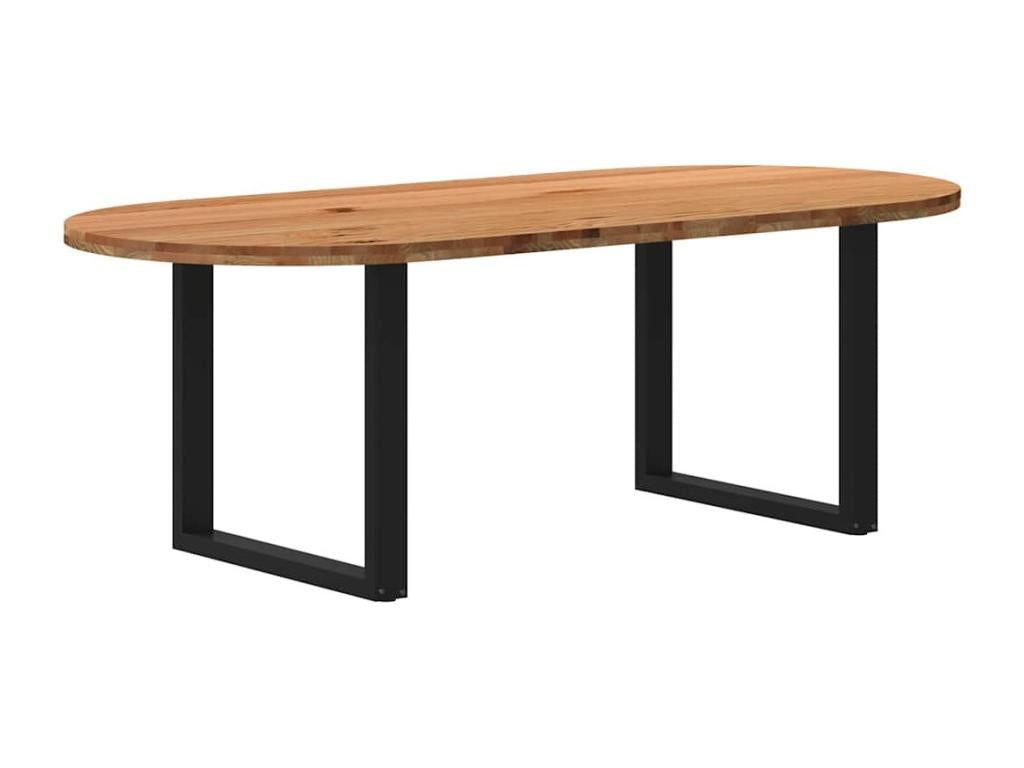 Oval dining table, 220x100x74 cm, solid oak wood, 64980GZEI