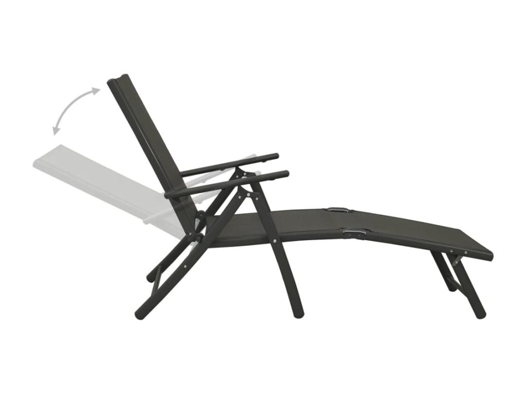 3-piece garden furniture set in black textilene and aluminum 51094LVPG