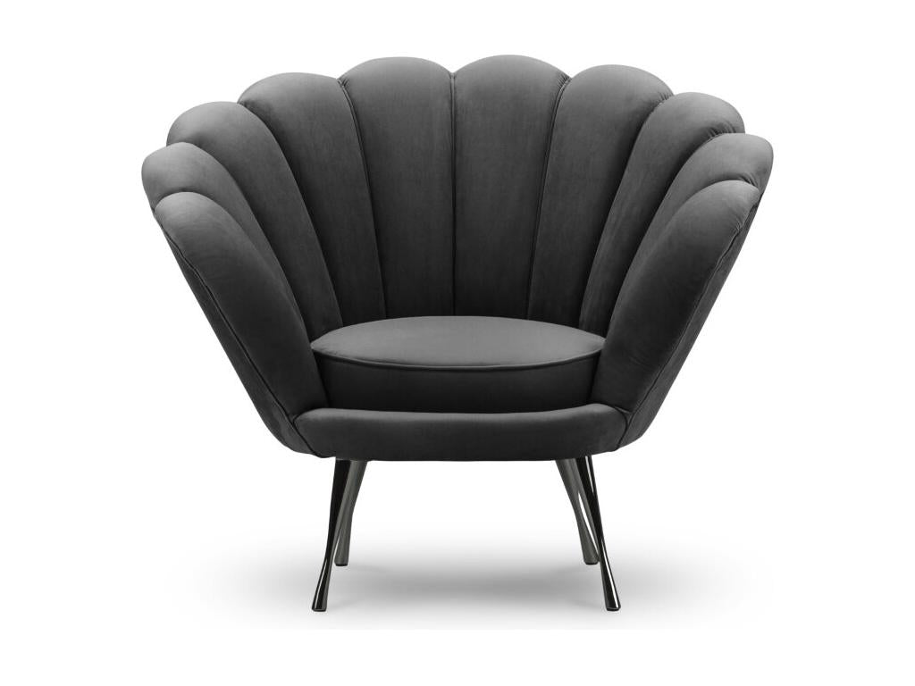 Calmetop - Calmetop armchair in dark grey velvet - 98x78x76cm 49885HAJH