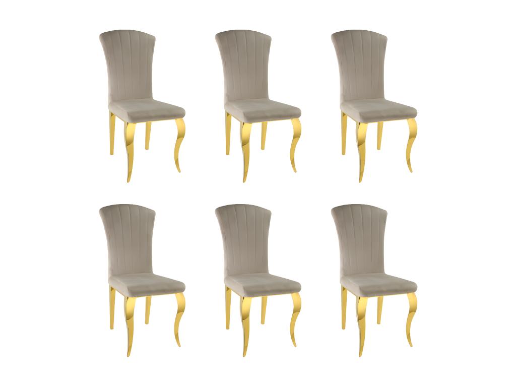 Set of 6 Nidchicshop Baroque Velvet Chairs Nidchicshop 24374YNZQ