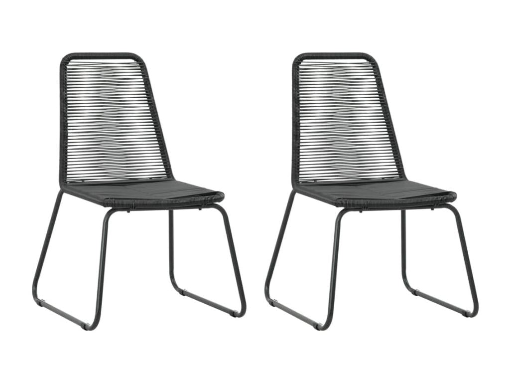 3-piece garden dining set, black PVC resin wicker, 47967HVFK