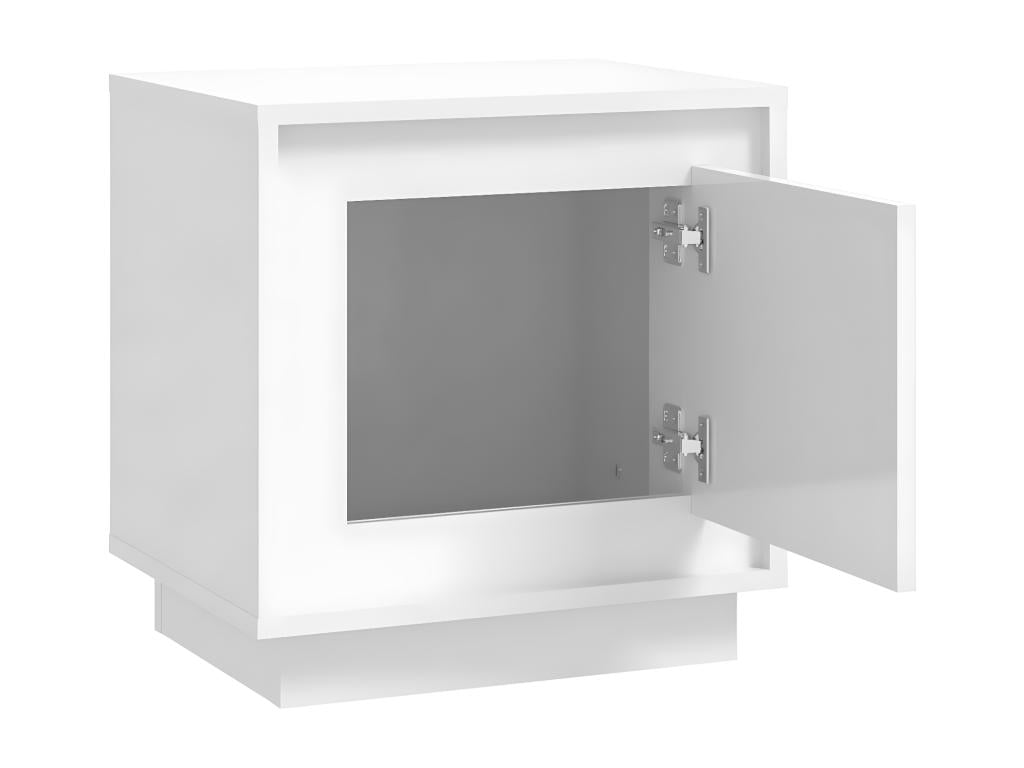 2-piece bedside tables, glossy white, 44x35x45cm, engineered wood, 25928WXVV