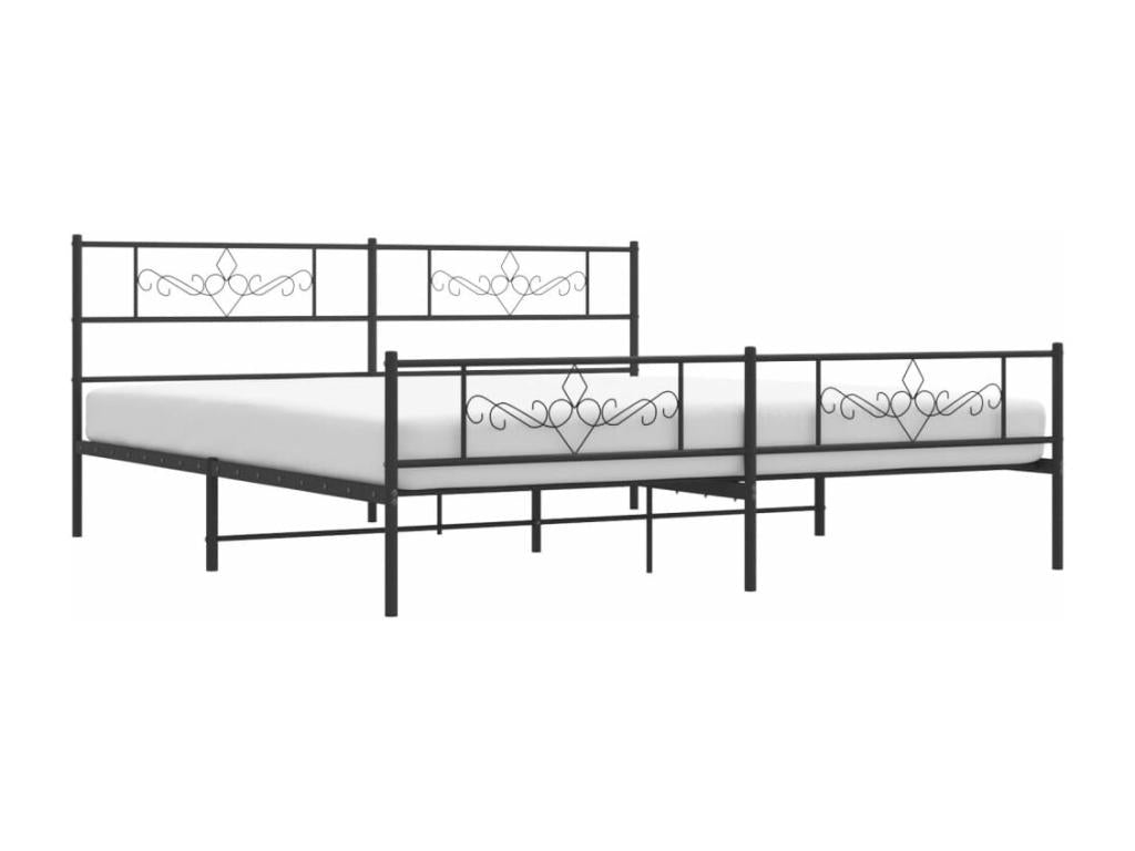 Metal bed frame without mattress with black bed legs 180x200cm 92390XPAE
