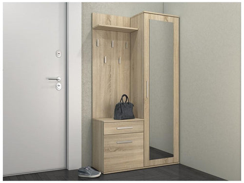 Bohometop wardrobe with mirror, 180x50x35 cm, wood, Bohometop 60973HQOF