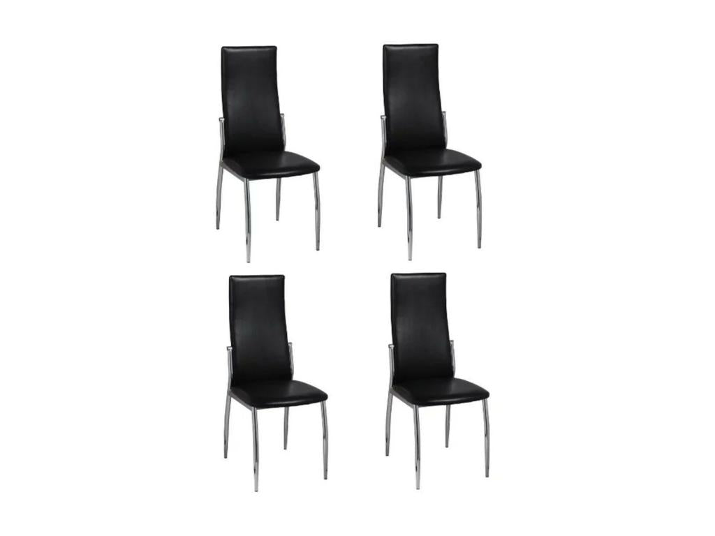 Dining Chairs, 4 pcs, Black Faux Leather, 30554LSIZ