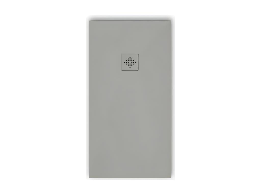 Calmetop 70x90 cm extra-flat shower tray in slate-grey resin with grey drain cover 02621VLUV