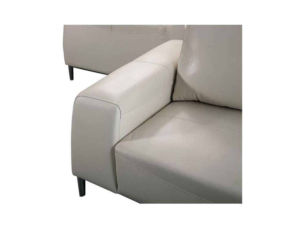 Leather armchair with reclining backrest, Nidchicshop Beige 28833IZYC