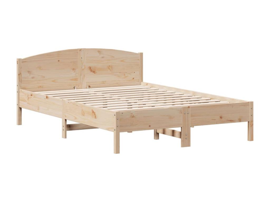 Bed frame without mattress 140x200 cm solid pine wood 41702HOAH
