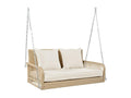Hanging chair in woven resin - Garden swing - 2-seater - with cushions - Beige 73839SWGH