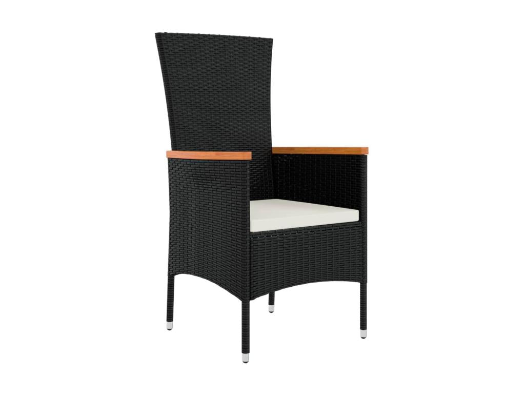 3-Piece Garden Dining Set with Cushions, Black 50656WYAV