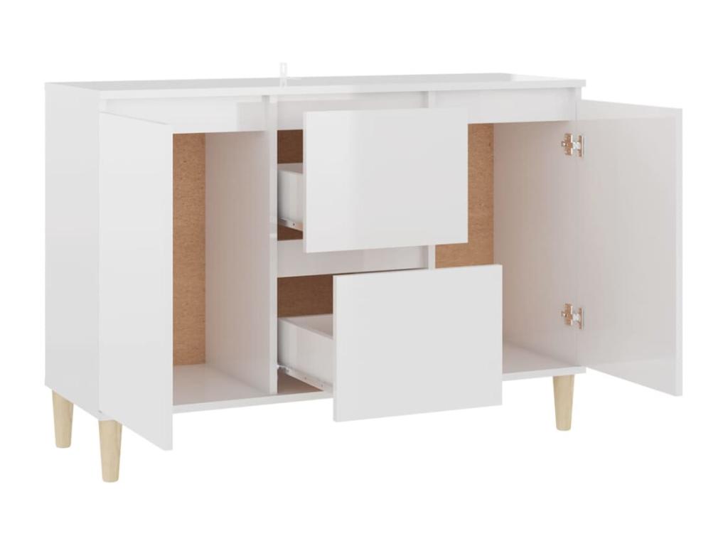 High-gloss white sideboard 103.5x35x70 cm Chipboard 10454DYMK