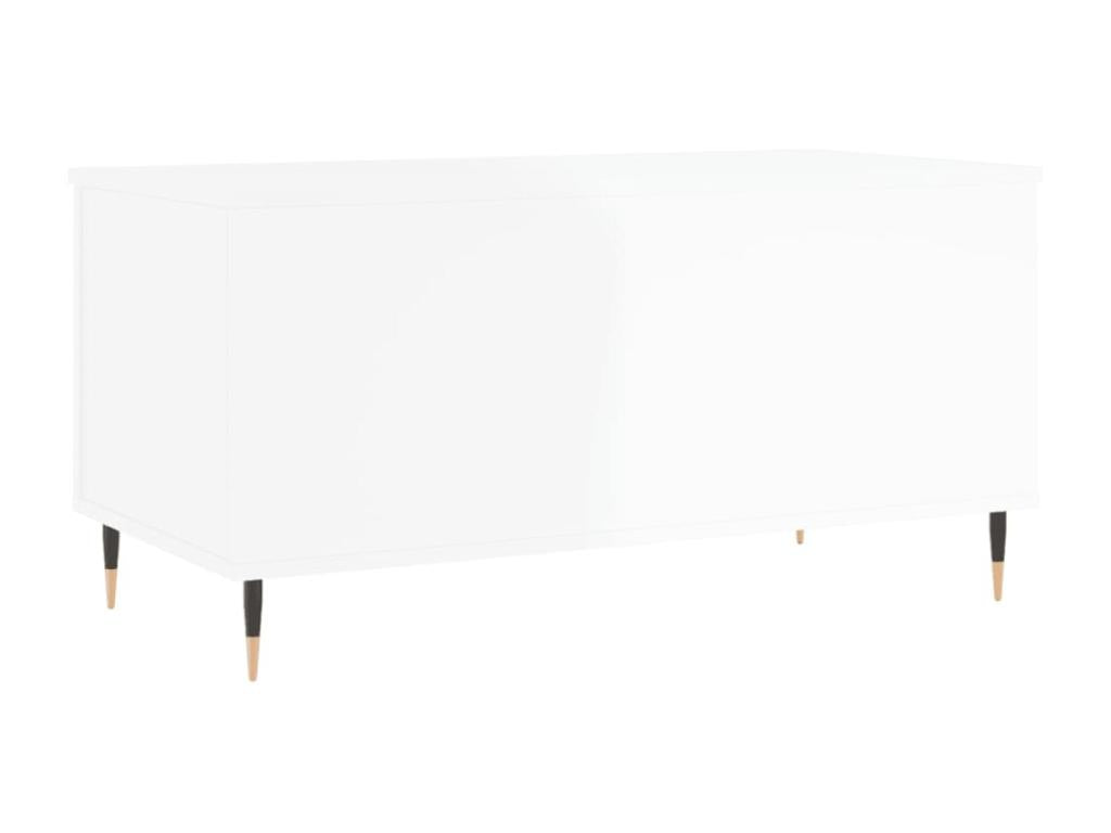 Coffee table, glossy white, 90x44.5x45 cm, engineered wood, 15148NIVV