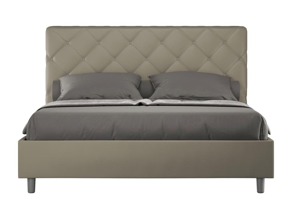 Nidchicshop 45009TLQJ Upholstered Storage Bed 160x210 Cappuccino Faux Leather