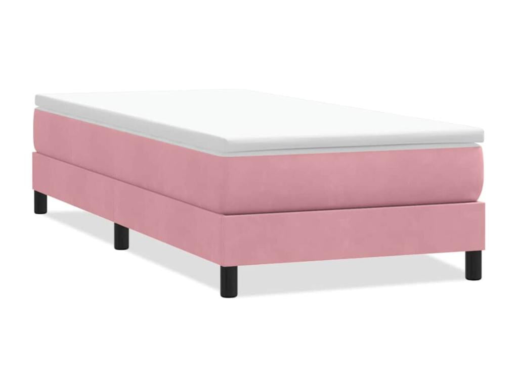 Nidchicshop bed base without mattress, pink 80x220 cm velvet 23465IAOW