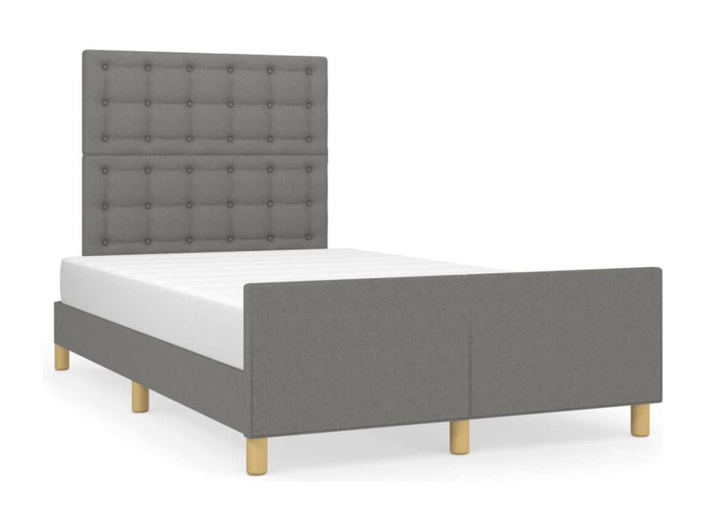 Bed frame with dark grey headboard 120x190 fabric 28593VOAJ