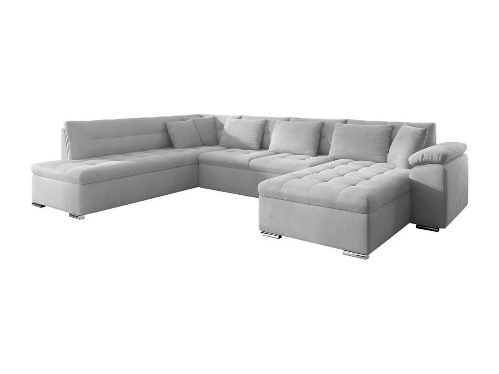 Nidchicshop 114 Grey Corner Sofa with Sleeping Function and Bed Box, 348x205x76cm, 90366DGIJ