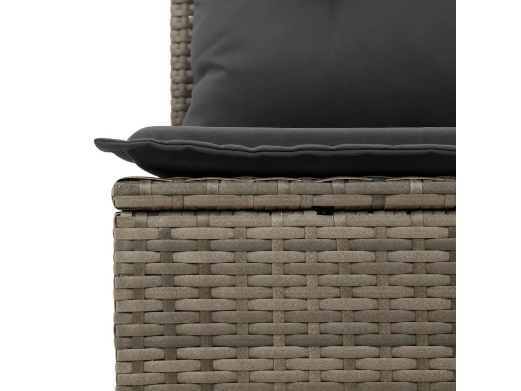 6-piece garden furniture set with grey resin wicker cushions 12628QADD