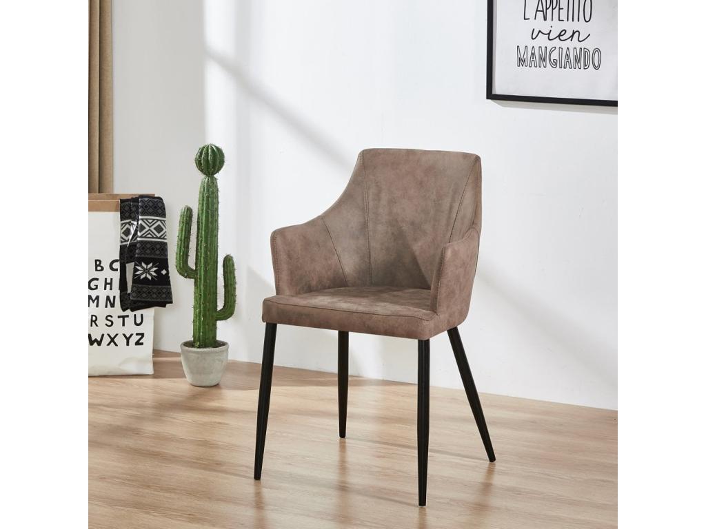 Calmetop - Designer Chair in Light Brown Faux Leather - Padded - Brown 27567ALJR