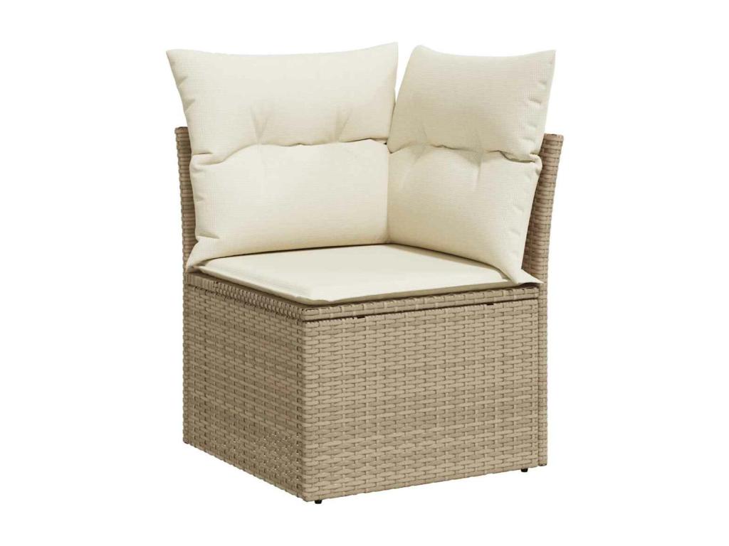 Garden furniture set with cushions, 8 pieces, beige wicker resin, Nidchicshop 57369XWBP