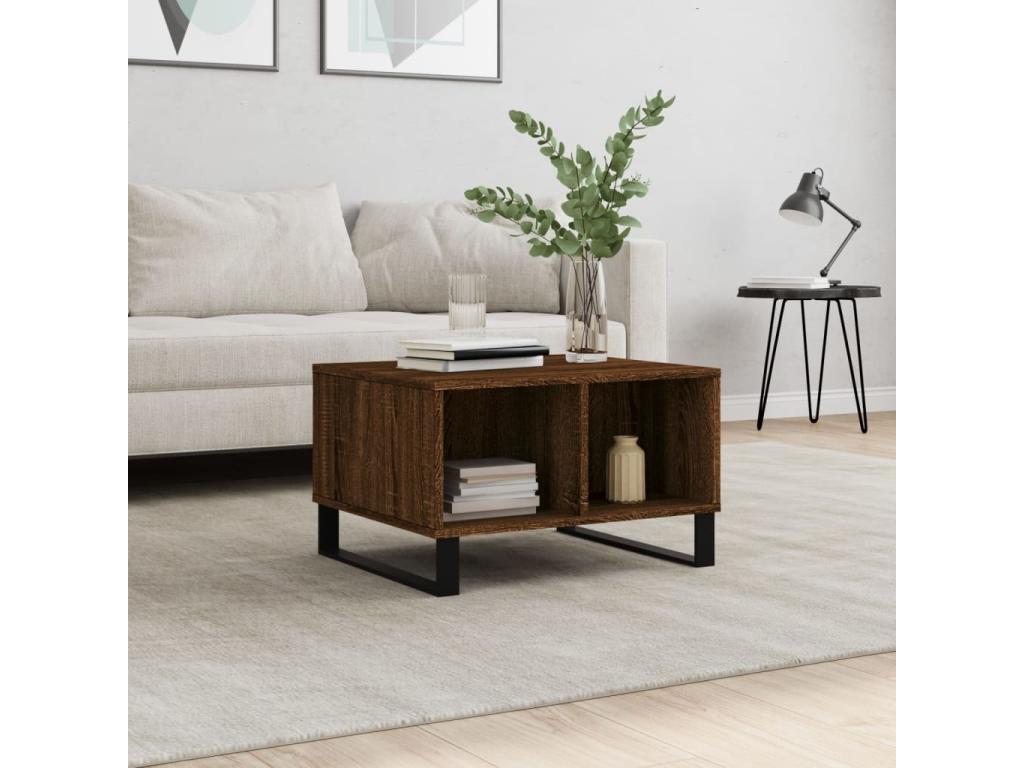 Coffee table, brown oak, 60x50x36.5 cm, engineered wood, 91945OVUW