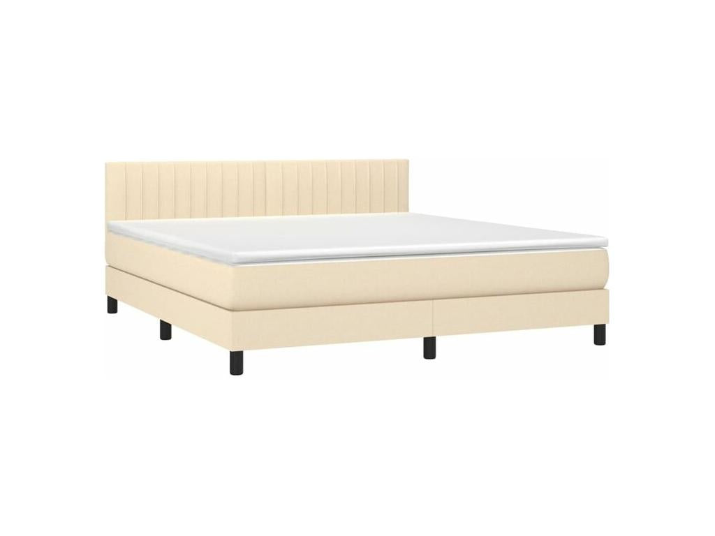 Calmetop bed base with LED mattress, Cream 160x200 Fabric 48952UJBA