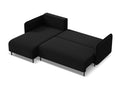 Left-hand corner convertible sofa in velvet - black - Nidchicshop 71067ITQH