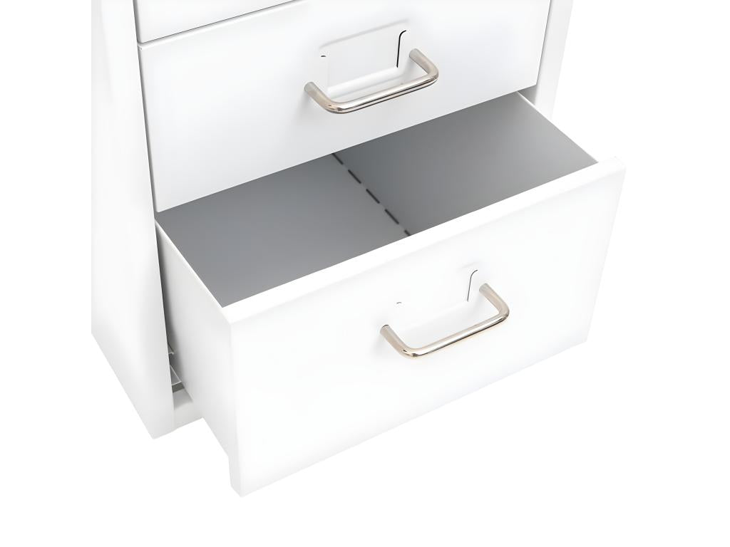Mobile filing cabinet, white, 28x41x69 cm, metal, 54159BQEO