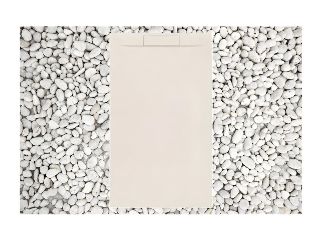 Shower Tray 155x95 cm BEIGE Nidchicshop PLUS Line in Resin and Marble Powder with Side Grid in Marble Resin 94573QTYG