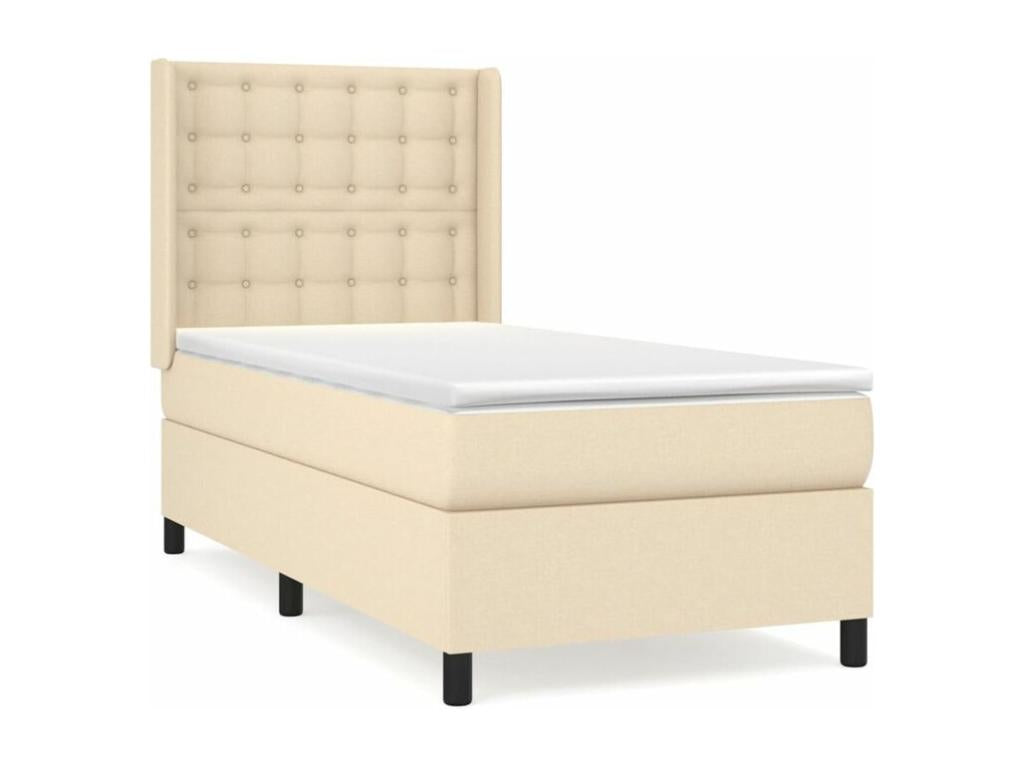 Nidchicshop bed base and mattress, Cream 90x190 Fabric 12115RJPV
