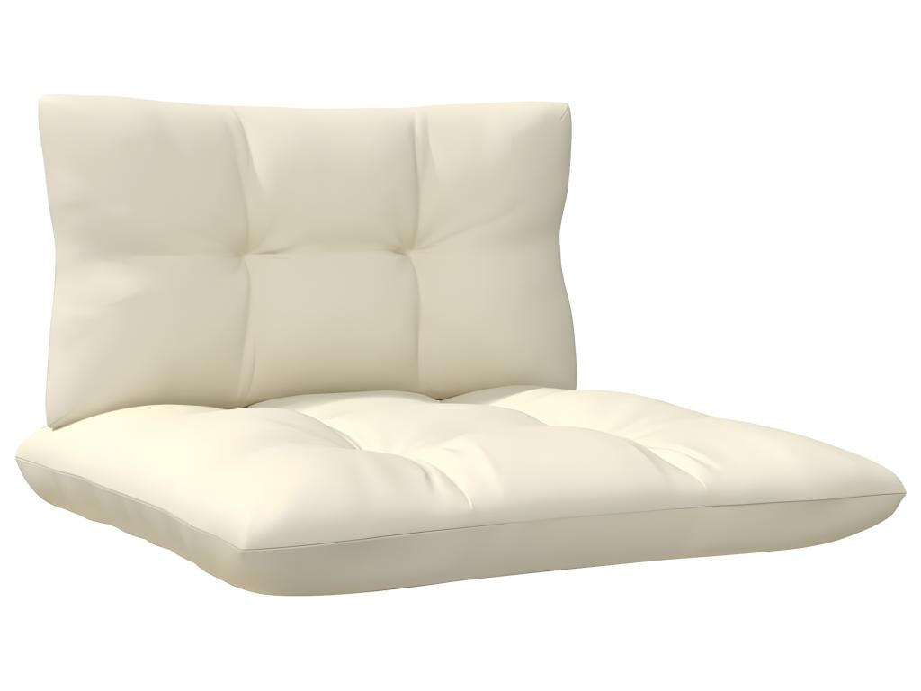 2-seater garden sofa and cream cushions, solid pine wood 57287IFUC