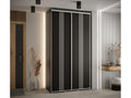 Nidchicshop 6-Door Sliding Wardrobe 235.2/130/60 cm, 2 Doors, Black/Black/Silver 05707KREX