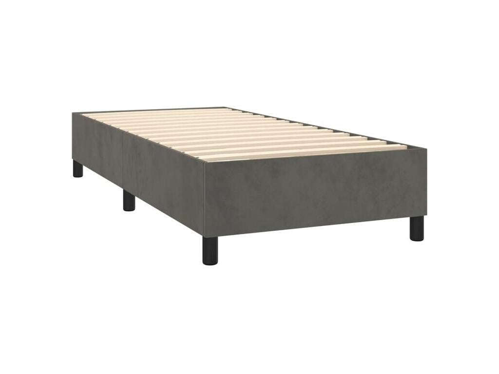 Nidchicshop bed base and mattress, Dark Grey 80x200 Velvet 31433JQTS