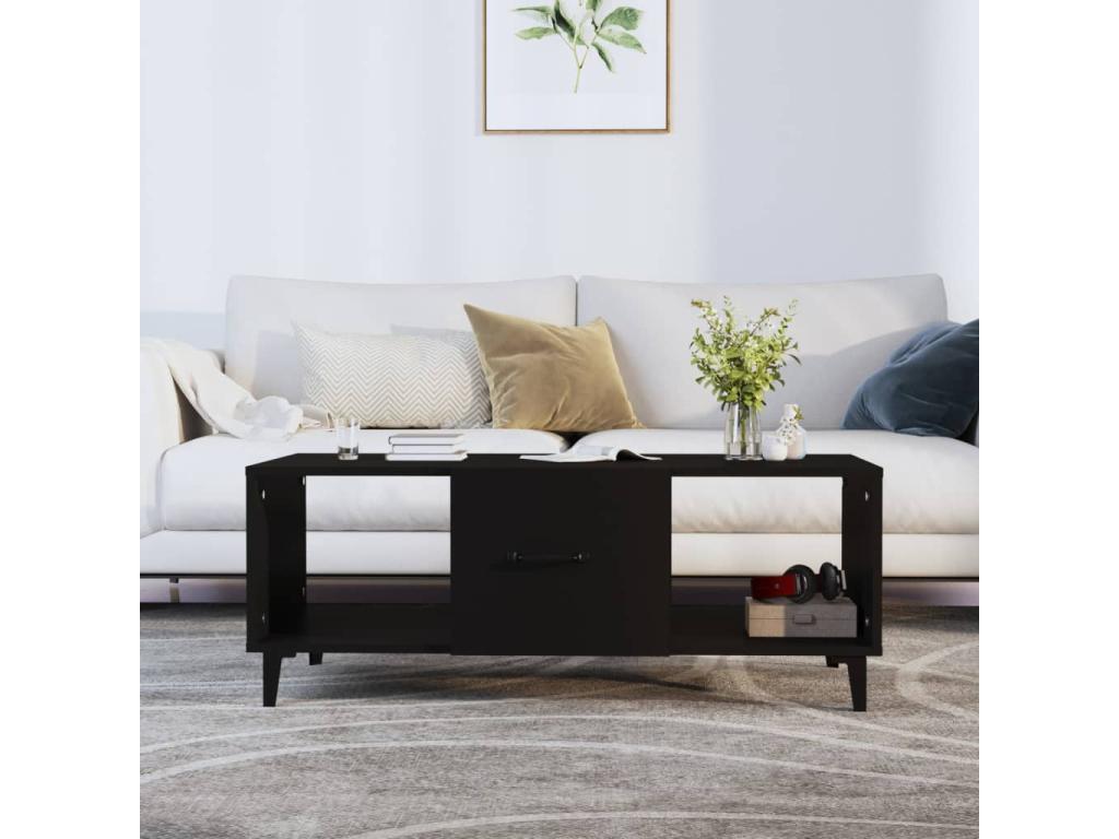Coffee table, black, 102x50x40 cm, engineered wood, 51734TQYY