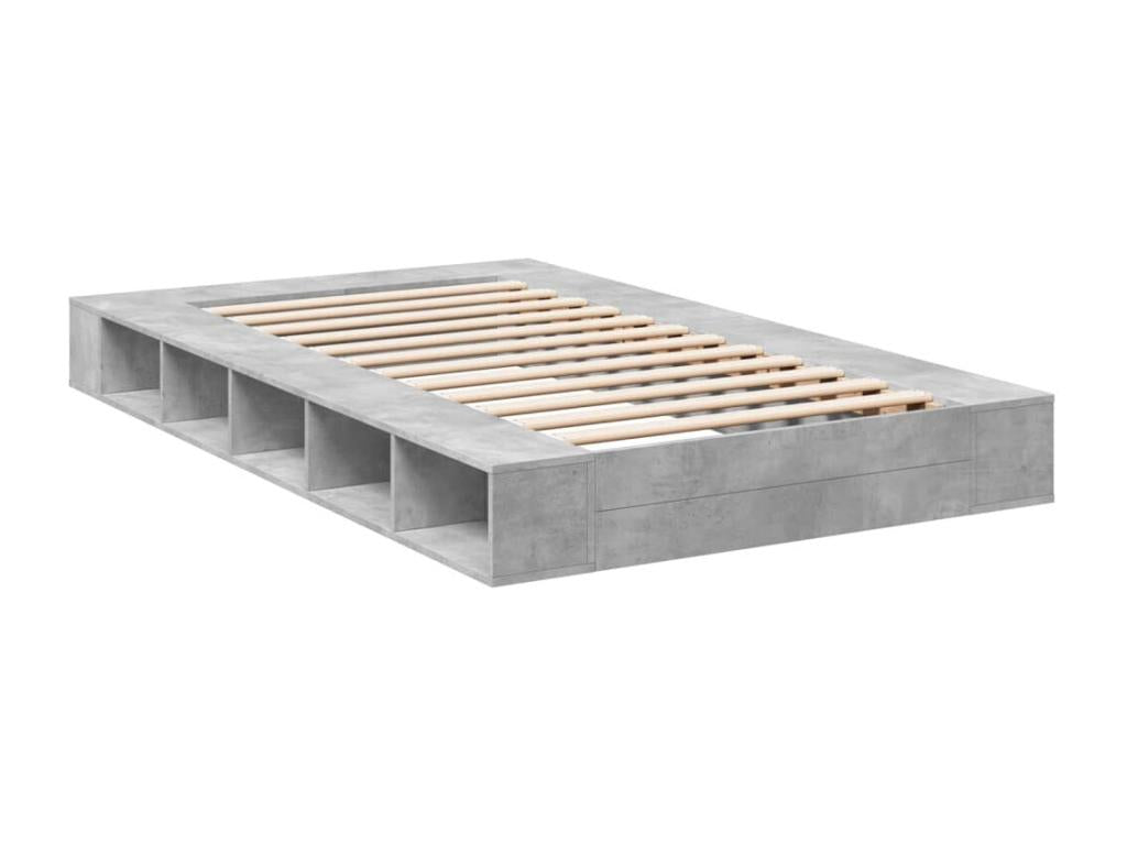 Bed frame without mattress concrete gray 140x190 cm 74870IIMG