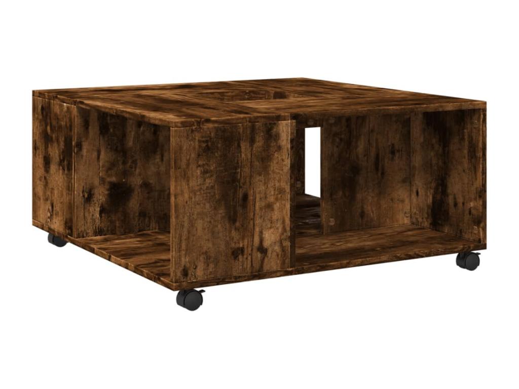 Smoked oak coffee table 80x80x40 cm engineered wood 28575IKWY