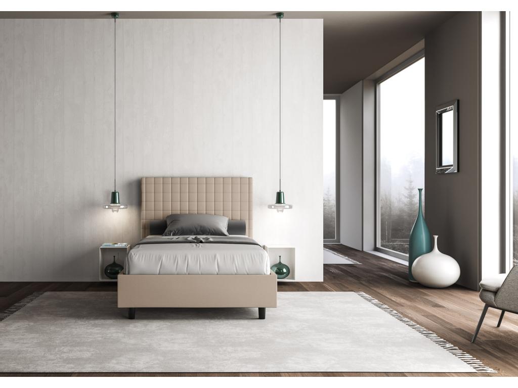 Single bed with upholstered slatted base 120x200 faux leather Nidchicshop 28062QTPI