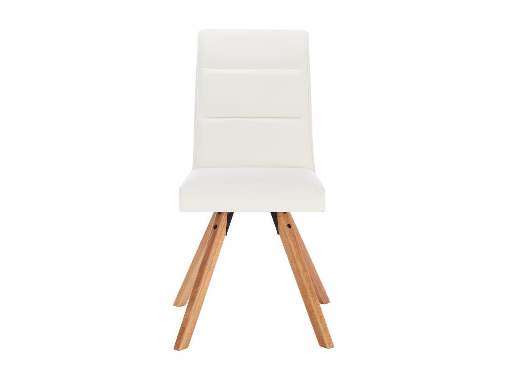 Set of 6 chairs in faux leather and rubberwood - White - Nidchicshop 09112KEZR