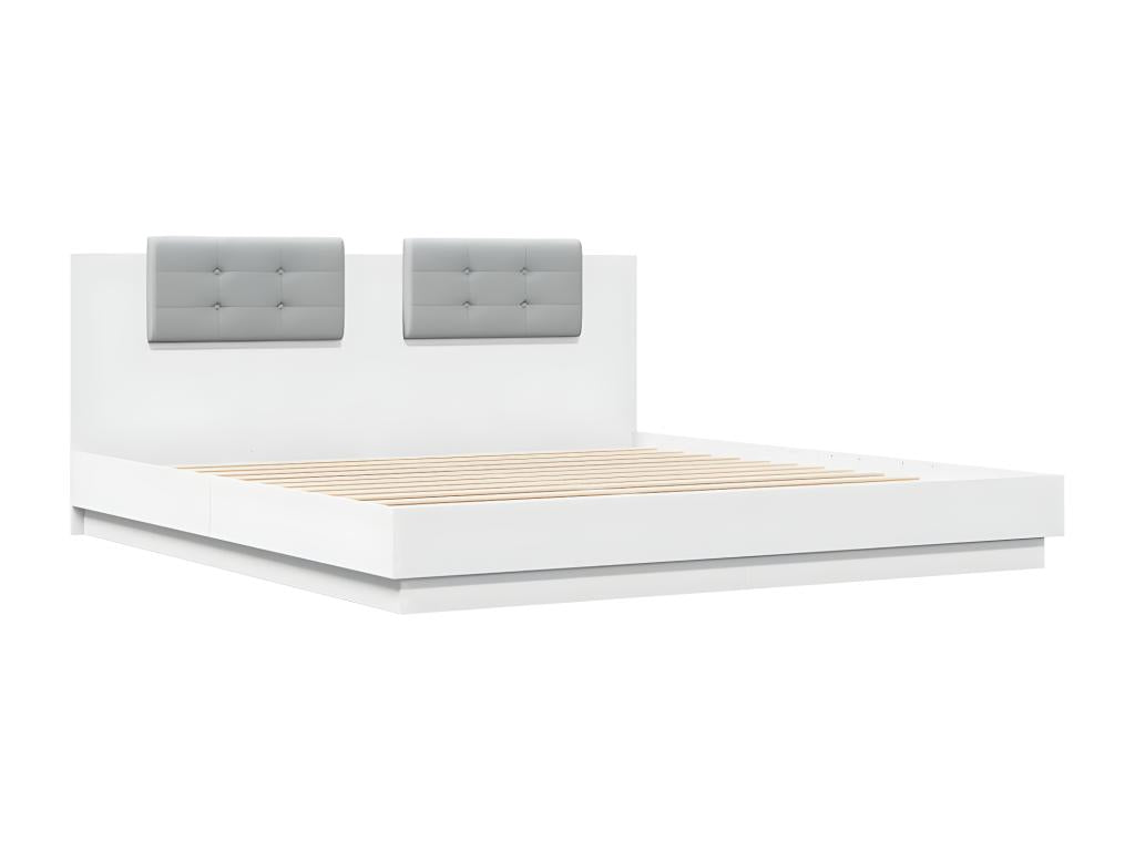 White bed frame without mattress, 160x200 cm, 00053JPXH
