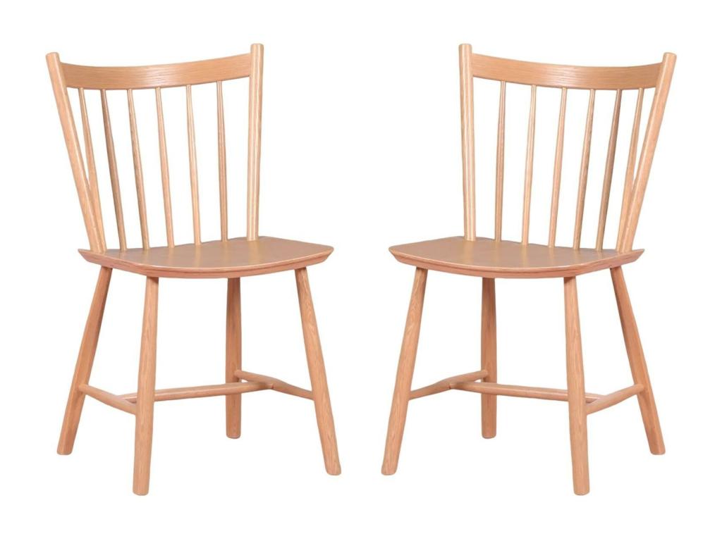 Set of 2 rustic oak chairs - Calmetop - Oak 56352XUBT