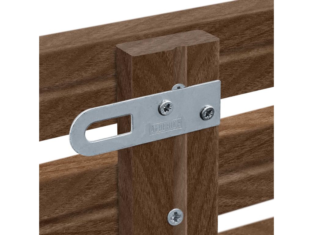 Nidchicshop Recycled Wood Headboard, Japanese Style, with Legs, 145x115cm, Fits 145cm Beds - Walnut Wood 30781YOBP