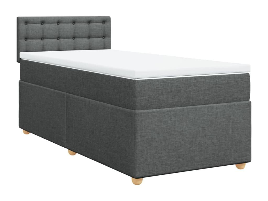 Nidchicshop bed base with mattress, Dark Grey 90x200 cm, Fabric 36734YDPY